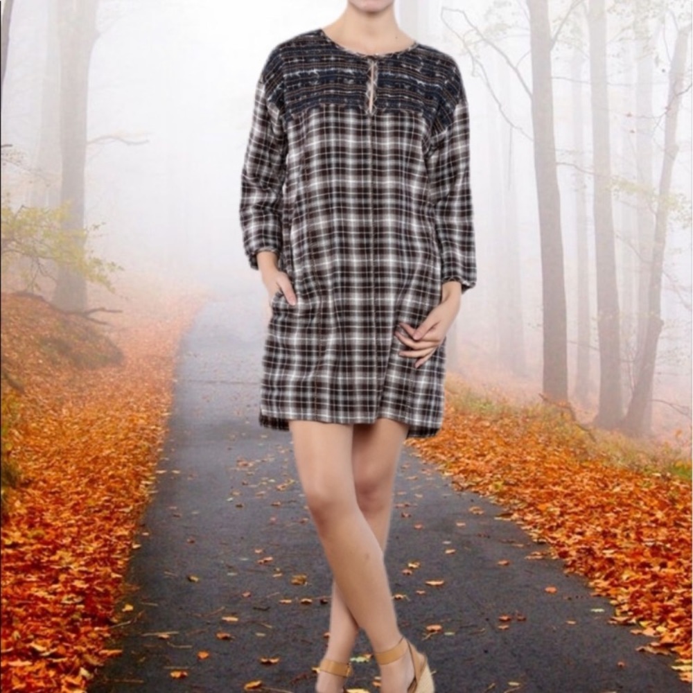 Uncle Frank | Plaid Boho Shirt Dress